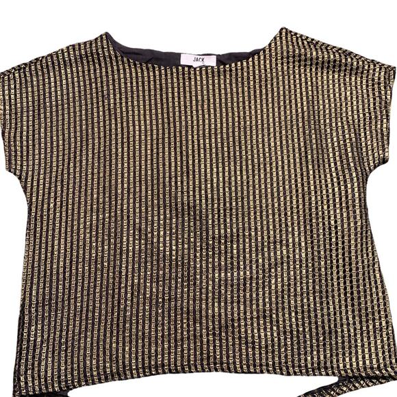 Jack by BB Dakota Womens black with gold oversized top size extra small - Picture 1 of 5